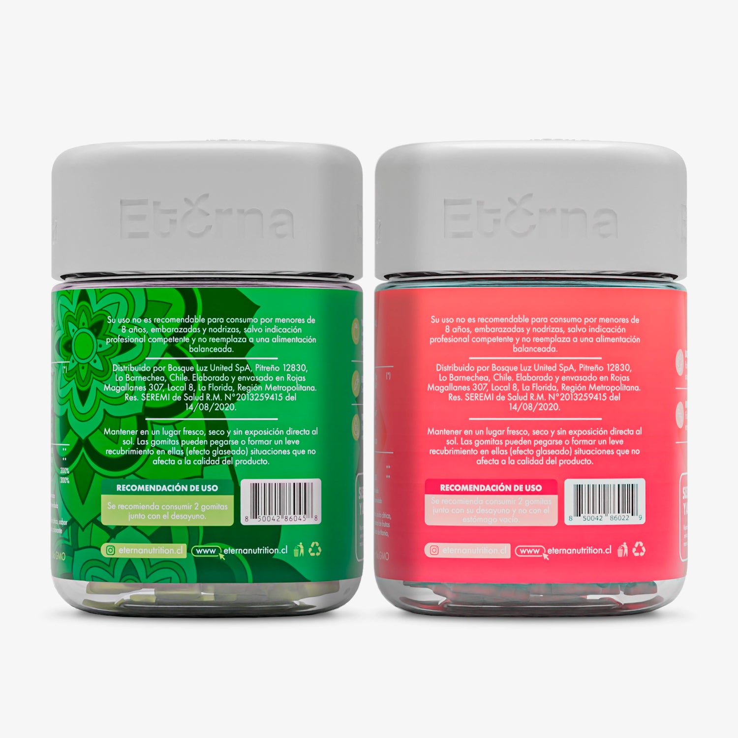 Pack Detox Eterna Nutrition vista con las recomendaciones de uso